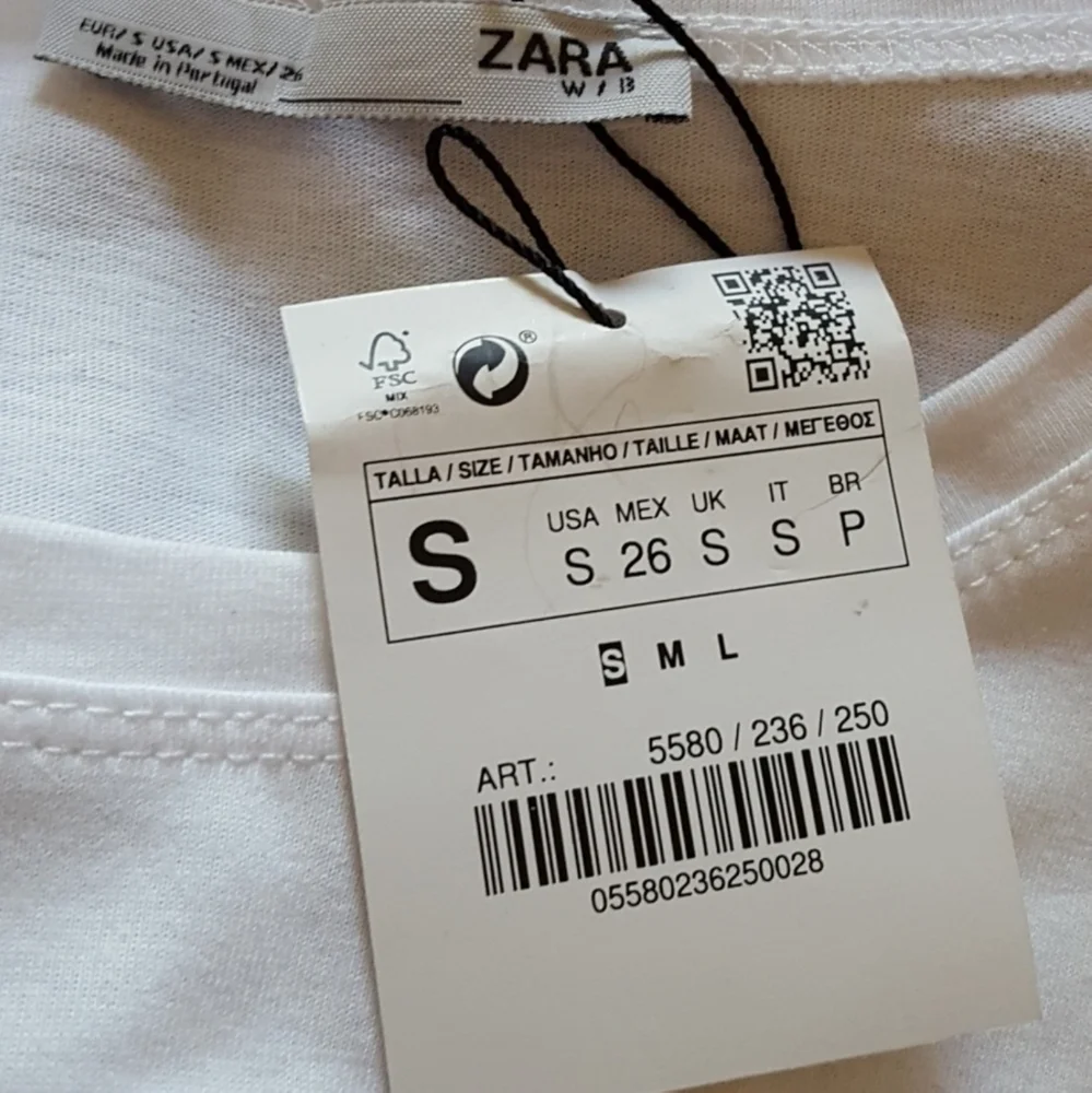 Zara White‎ Side Vertical Ruffle Tunic Top